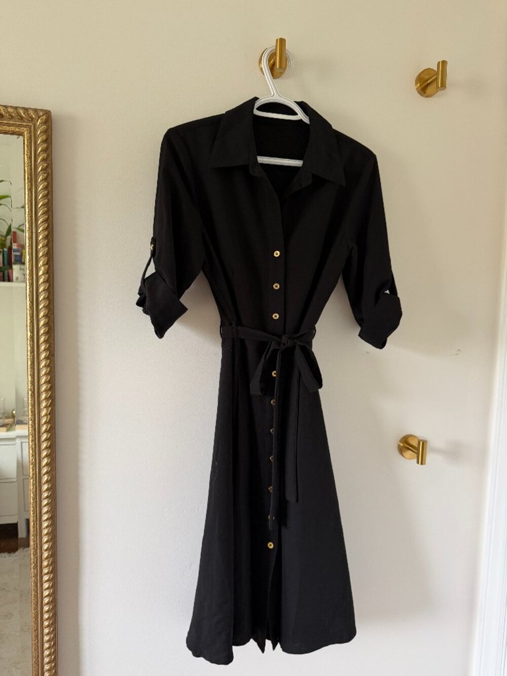 Black button down dress
